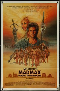 7f1171 MAD MAX BEYOND THUNDERDOME 1sh 1985 art of Mel Gibson & Tina Turner by Richard Amsel!