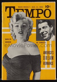 7f1397 TEMPO digest magazine August 31, 1953 Marilyn Monroe & Joe DiMaggio, America's Dream Romance!