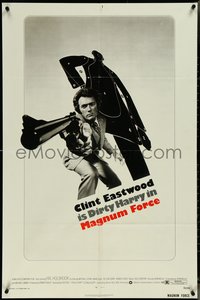 7f1174 MAGNUM FORCE 1sh 1973 best image of Clint Eastwood is Dirty Harry pointing his huge gun!