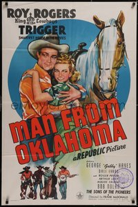 7f1177 MAN FROM OKLAHOMA 1sh 1945 Roy Rogers, Dale Evans, Trigger & The Sons of the Pioneers!