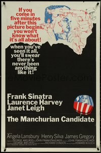 7f1179 MANCHURIAN CANDIDATE 1sh 1962 cool art of Frank Sinatra, directed by John Frankenheimer!