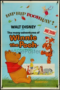 7f1182 MANY ADVENTURES OF WINNIE THE POOH 1sh 1977 and Tigger too, plus three great shorts!