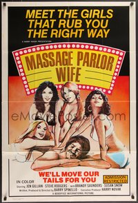 7f1187 MASSAGE PARLOR WIFE 1sh 1971 Right Way Rubbing, sexy art of girls that rub you the right way!