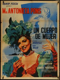 7f0310 UN CUERPO DE MUJER Mexican poster 1949 Maria Antonieta Pons by Juanino Renau Berenguer!