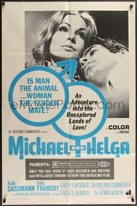 7f1190 MICHAEL & HELGA 1sh 1969 an adventure into the unexplored lands of love, is man an animal?