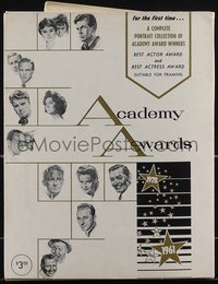 7f0262 ACADEMY AWARDS PORTFOLIO art portfolio 1961 Volpe Best Actor & Actress art, includes poster!