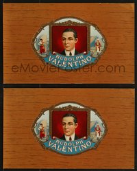 7f1388 RUDOLPH VALENTINO 2 cigar box labels 1920s with art of him from The Sheik & Four Horsemen!