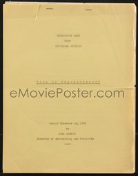 7f0277 SON OF FRANKENSTEIN production notes 1938 Boris Karloff, Universal classic, ultra rare!