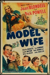 7f1195 MODEL WIFE 1sh 1941 full-length reclining Joan Blondell in sexy outfit with Dick Powell!