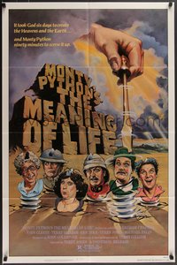 7f1197 MONTY PYTHON'S THE MEANING OF LIFE 1sh 1983 Garland art of the screwy Monty Python cast!