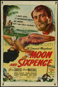 7f1198 MOON & SIXPENCE 1sh 1942 bearded George Sanders with Doris Dudley & Steven Geray, Maugham!