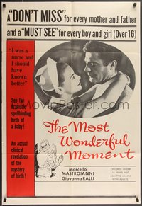 7f1199 MOST WONDERFUL MOMENT 1sh 1957 Marcello Mastroianni, Il momento piu bello, ultra rare!