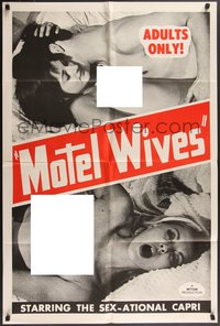 7f1200 MOTEL WIVES 1sh 1968 sex-ational sexploitation, Capri, sexy images!!