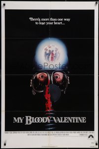 7f1202 MY BLOODY VALENTINE int'l 1sh 1981 bloody gas mask, there's more than one way to lose your heart!