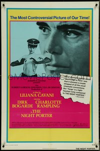 7f1213 NIGHT PORTER 1sh 1974 Il Portiere di notte, Bogarde, topless Charlotte Rampling in Nazi hat!