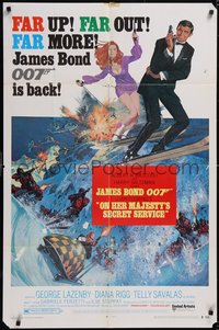 7f1222 ON HER MAJESTY'S SECRET SERVICE style B 1sh 1969 Lazenby's only Bond, McGinnis & McCarthy art!