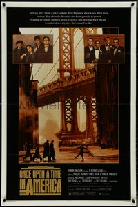 7f1223 ONCE UPON A TIME IN AMERICA 1sh 1984 De Niro, Woods, Sergio Leone, top cast old and young!