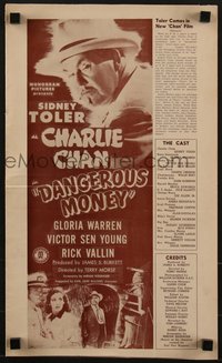 7f0376 DANGEROUS MONEY pressbook 1946 great images of Sidney Toler as Charlie Chan, ultra rare!