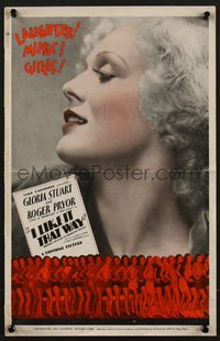 7f0379 I LIKE IT THAT WAY pressbook 1934 c/u of Gloria Stuart over many sexy ladies, ultra rare!