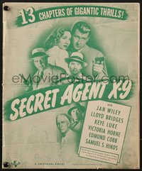 7f0387 SECRET AGENT X-9 pressbook 1945 Universal serial, Alex Raymond comic strip hero, ultra rare!