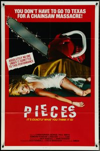 7f1236 PIECES 1sh 1983 Mil Gritos Tiene La Noche, chainsaw horror NOT in Texas, slasher art!