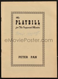 7f0002 BORIS KARLOFF signed playbill 1950 he played Mr. Darling in Peter Pan at the Imperial Theatre!