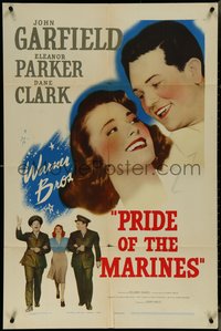 7f1247 PRIDE OF THE MARINES 1sh 1945 Eleanor Parker between John Garfield & Dane Clark!