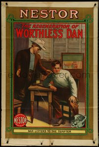 7f1261 REGENERATION OF WORTHLESS DAN 1sh 1912 art of man led into deception, Universal, rare!