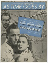 7f0288 CASABLANCA sheet music 1942 Humphrey Bogart, Ingrid Bergman, classic As Time Goes By!