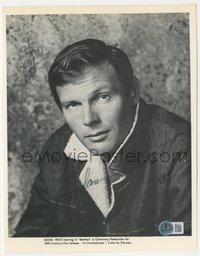 7f0041 ADAM WEST signed 8x10.25 REPRO photo 1980 portrait as himself & in his Batman costume on back