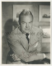 7f0047 BOB HOPE signed 8x10 REPRO photo 1980s great posed portrait wearing suit & tie!