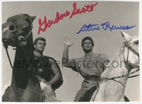 7f0051 DUEL OF THE TITANS signed 6x8 REPRO photo 1980s by BOTH Gordon Scott AND Steve Reeves!