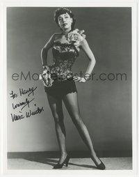 7f0059 MARIE WINDSOR signed 8x10 REPRO photo 1980s sexy full-length portrait in fishnet stockings!