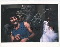 7f0067 TOM SAVINI signed 9x11 photo 1980s wacky candid with monster from Creepshow!