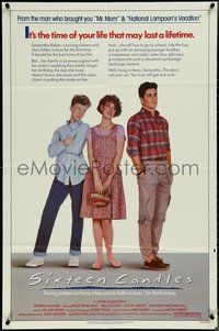 7f1289 SIXTEEN CANDLES 1sh 1984 Molly Ringwald, Anthony Michael Hall, directed by John Hughes!