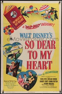 7f1294 SO DEAR TO MY HEART 1sh 1949 Walt Disney, Burl Ives w/guitar, Beulah Bondi, Harrey Carey