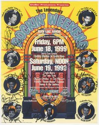 7f0073 ROCKIN' WEEKEND signed 11x13 music poster 1999 by Jerry Lee Lewis, Chubby Checker & 12 more!