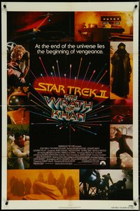 7f1306 STAR TREK II 1sh 1982 The Wrath of Khan, Leonard Nimoy, William Shatner, sci-fi sequel!