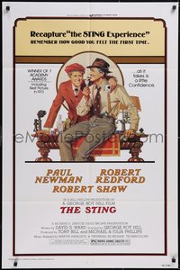 7f1312 STING 1sh R1977 best artwork of Paul Newman & Robert Redford by Richard Amsel!