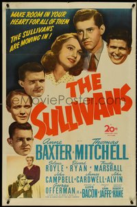 7f1319 SULLIVANS 1sh 1944 Anne Baxter, Thomas Mitchell & 5 heroic doomed brothers in World War II!