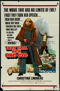 7f1331 THEY CALL HER ONE EYE 1sh 1974 wild cult classic, Christina Lindberg in the title role!