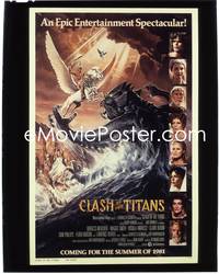 7f1400 CLASH OF THE TITANS 8x10 transparency 1981 Daniel Goozee art on the one-sheet, Harryhausen!