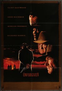 7f1348 UNFORGIVEN 1sh 1992 Clint Eastwood, Gene Hackman, Richard Harris, Morgan Freeman!