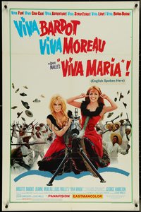 7f1356 VIVA MARIA 1sh 1966 Louis Malle, sexy Brigitte Bardot & Jeanne Moreau, different!