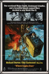 7f1364 WHERE EAGLES DARE 1sh 1968 Clint Eastwood, Richard Burton, Ure, McCarthy art!