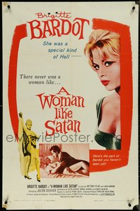 7f1377 WOMAN LIKE SATAN 1sh 1960 La Femme et le Pantin, Brigitte Bardot is a special kind of Hell!