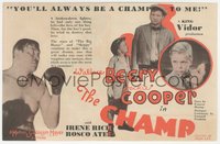 7f1409 CHAMP herald 1931 boxer Wallace Beery, Jackie Cooper, directed by King Vidor, boxing epic!