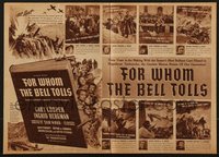 7f0346 FOR WHOM THE BELL TOLLS herald 1943 Gary Cooper & Ingrid Bergman, Hemingway, ultra rare!