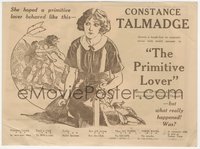 7f1426 PRIMITIVE LOVER herald 1922 Constance Talmadge's dull marriage to Harrison Ford, ultra rare!