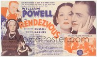 7f1427 RENDEZVOUS herald 1935 William Powell, sexy young Rosalind Russell, Binnie Barnes, WWI